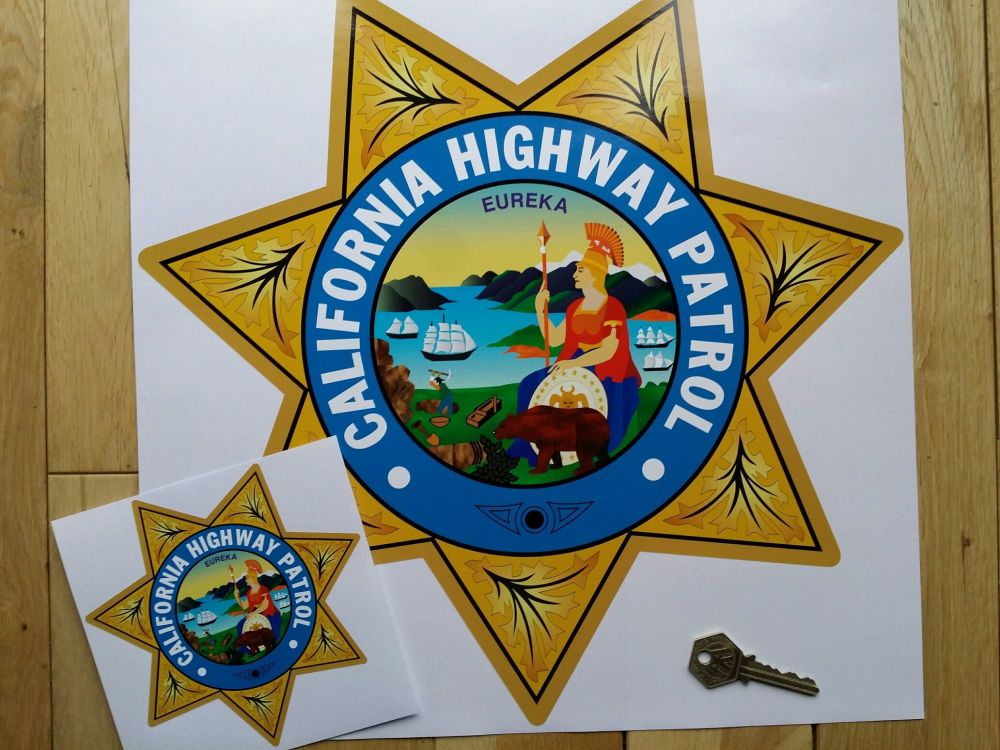 California Highway Patrol Star Shield Car Sticker. 14".