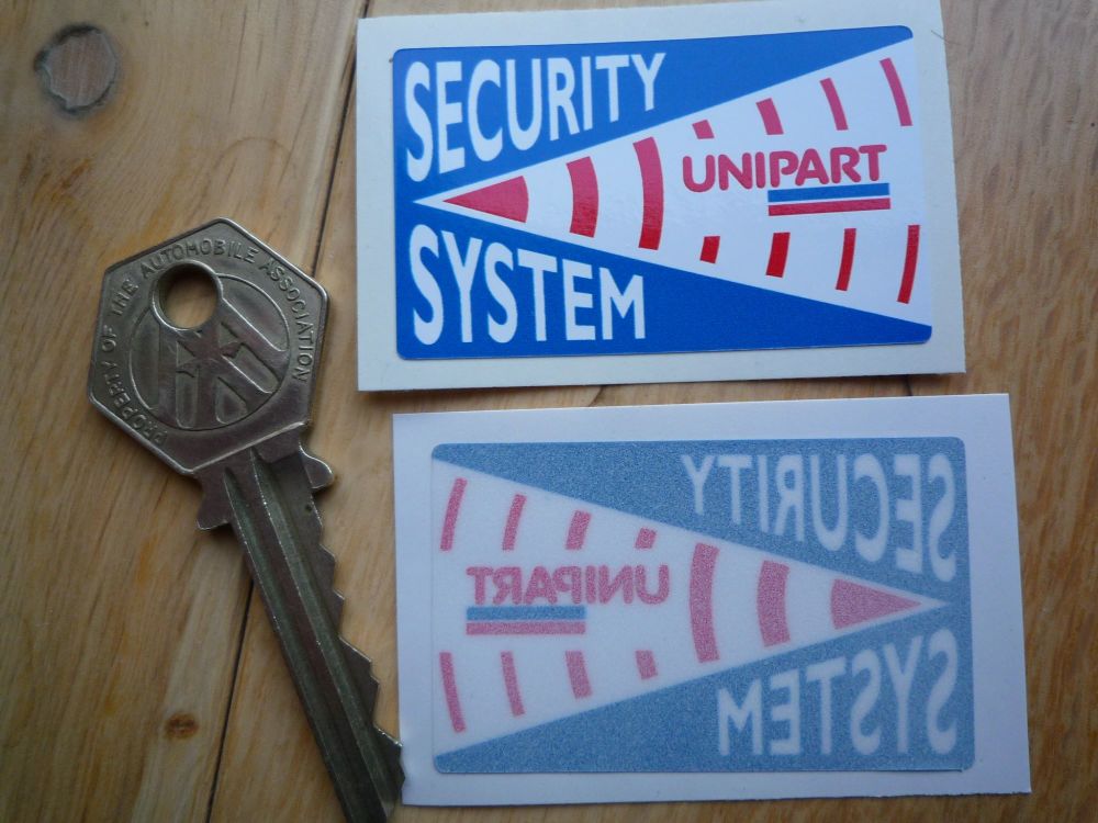 Unipart Car SECURITY SYSTEM Warning Sticker. 2