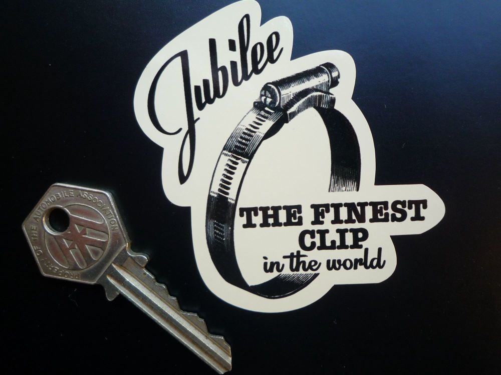 Jubilee 'The Finest Clip' Shaped Sticker. 3".