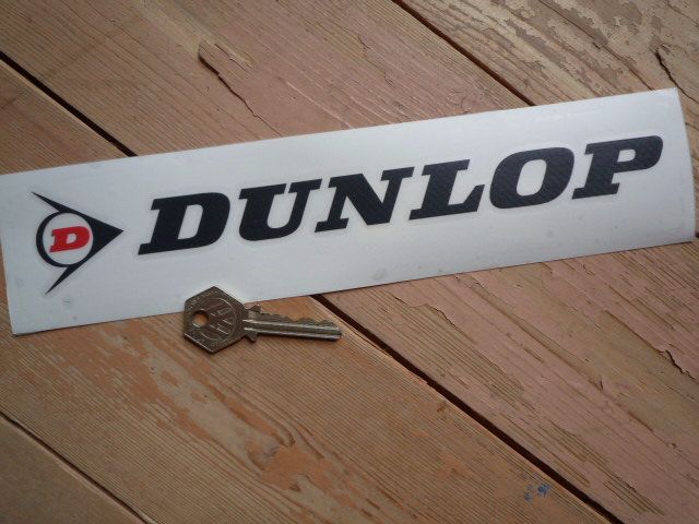 Dunlop Cut Letters & Red 'D' Logo Stickers. 18" Pair.