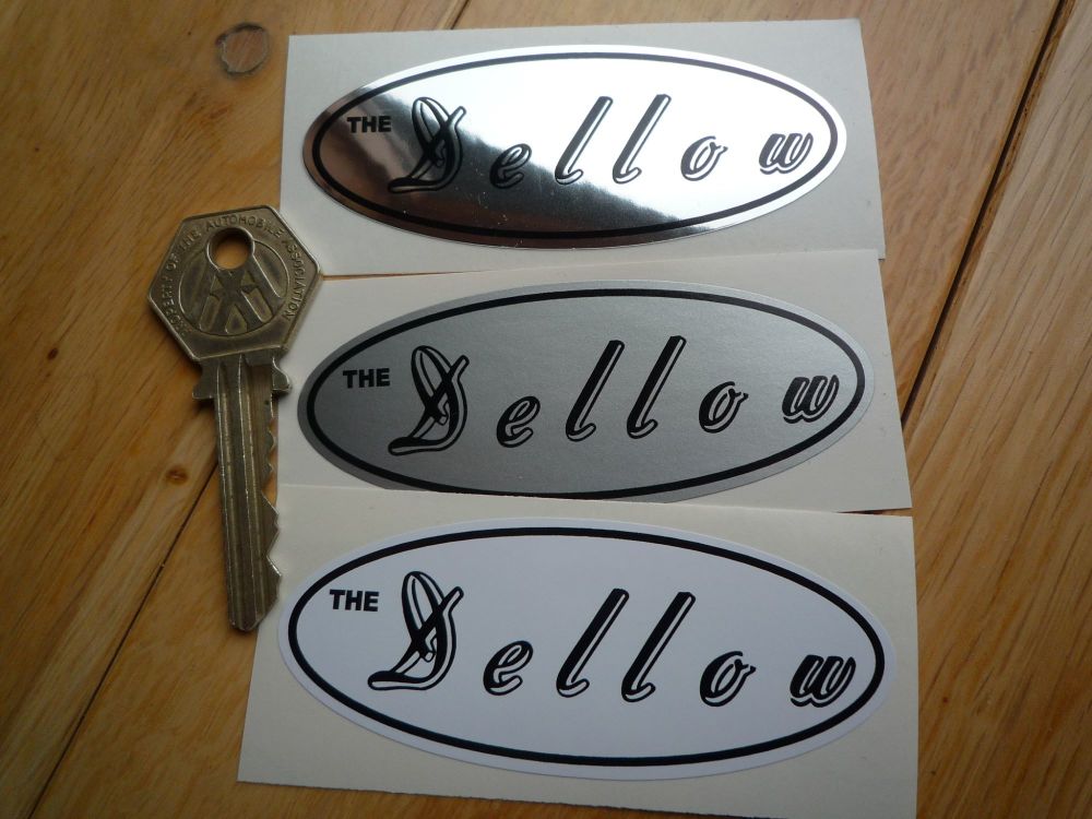 Dellow oval car sticker. Various colours. 86mm