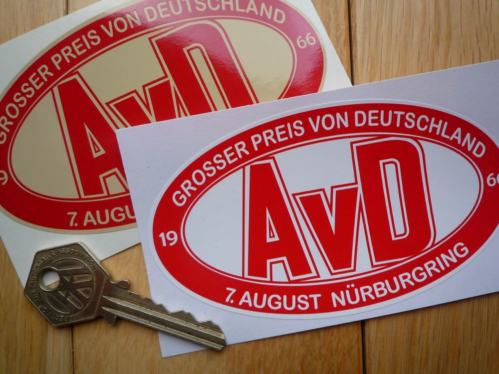 AvD Automobilclub von Deutschland Nurburgring Stickers. 4.5