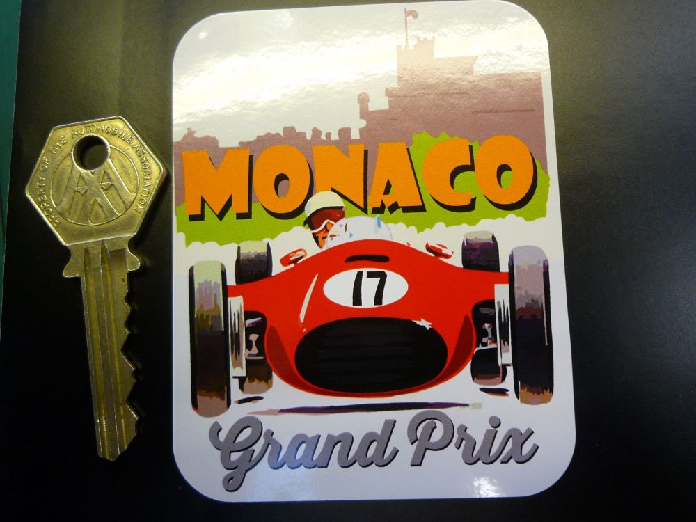 Monaco Grand Prix 1950's style Circuit Sticker. 70 x 90mm.
