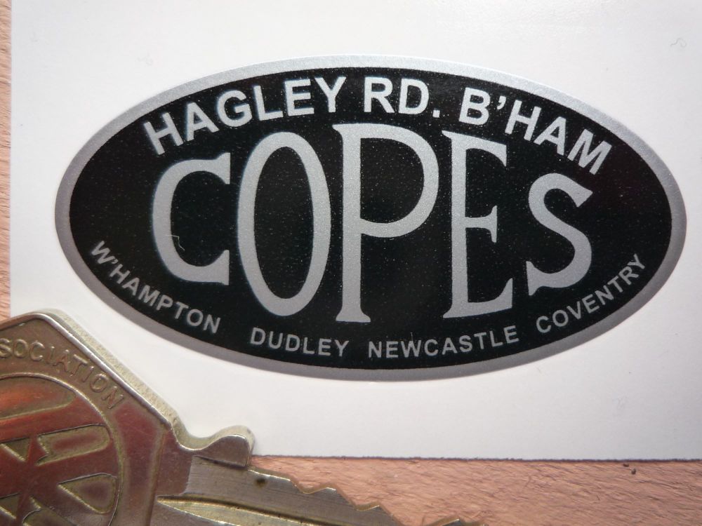 COPES Hagley Road Birmingham Motorcycle Dealers Vinyl Sticker. 2