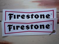 Firestone 'Dicky Bow' with Black Letters Stickers. 18" Pair.