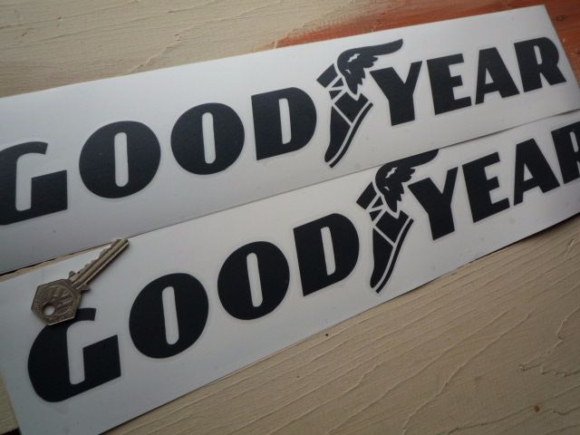 GoodYear Cut Text & Winged Shoe Stickers. 6
