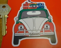 Italia Italy Volkswagen Beetle Travel Sticker. 3.5"
