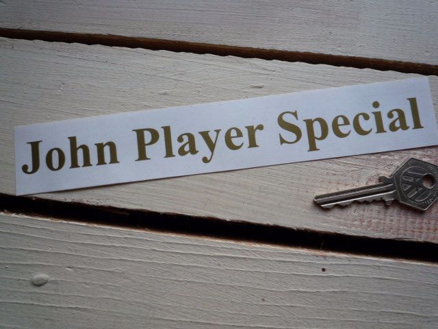 John Player Special Cut Text Sticker. 8". 