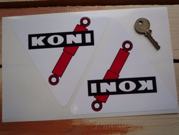 Koni Shock Absorbers Coloured Triangular Stickers. 10" Pair.