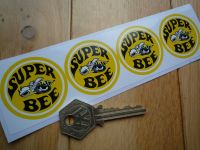 Dodge Super Bee Yellow Stickers. Set of 4. 40mm.