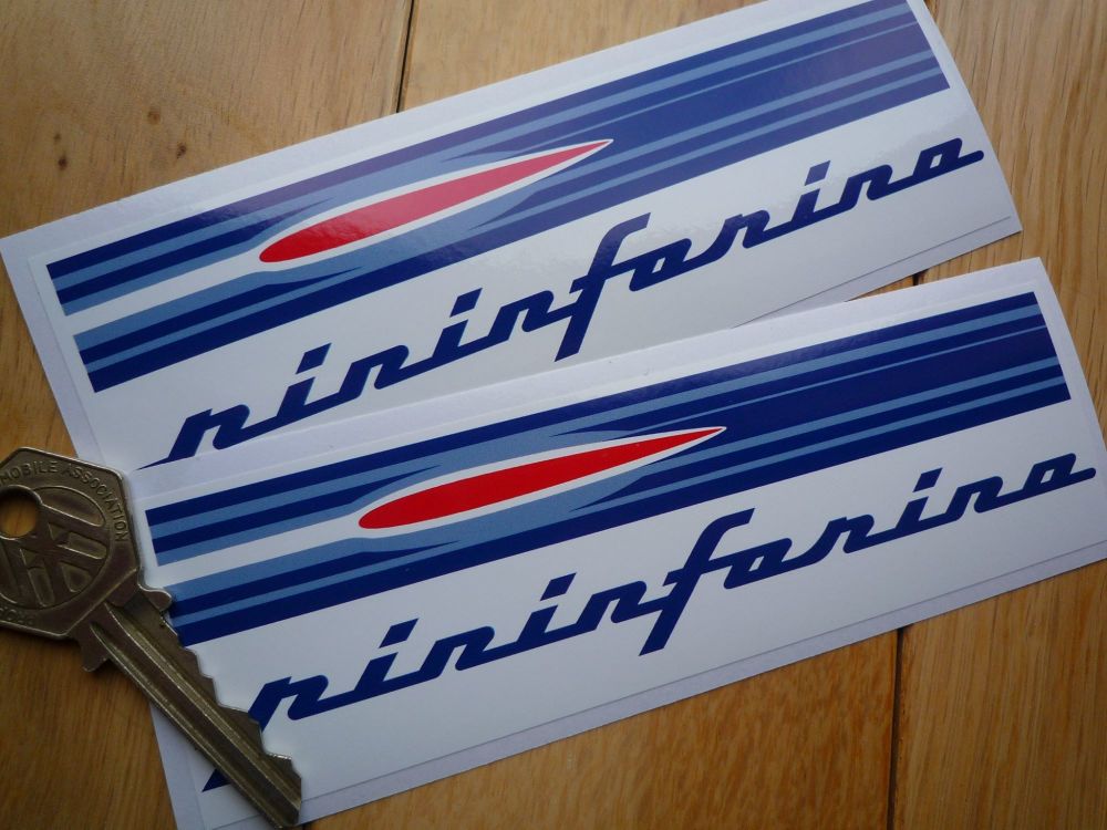 Pininfarina Oblong Wing Airflow F1 Ferrari Style Stickers. 6" Pair.