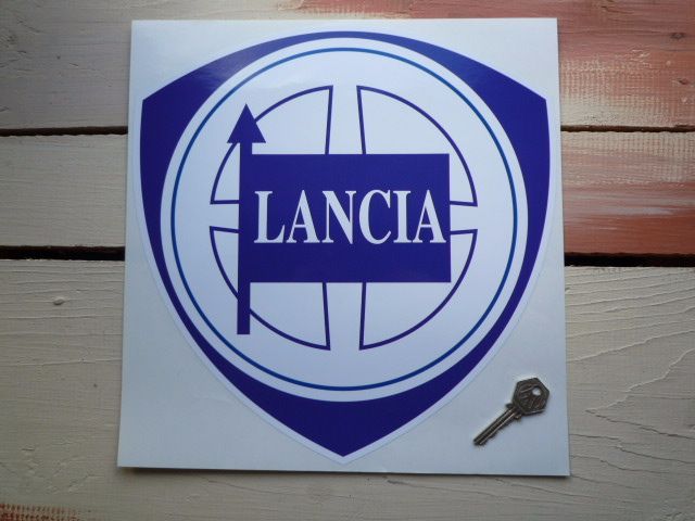 Lancia Blue & White Shield Sticker. 8".