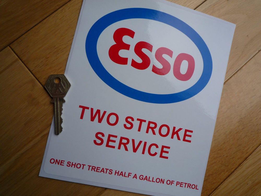 Esso Two Stroke Pump Engine Oil Style Sticker. 8.5