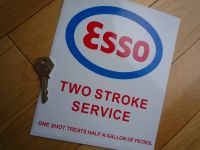 Esso Two Stroke Service Pump Engine Oil Style Sticker - 8" or 11"