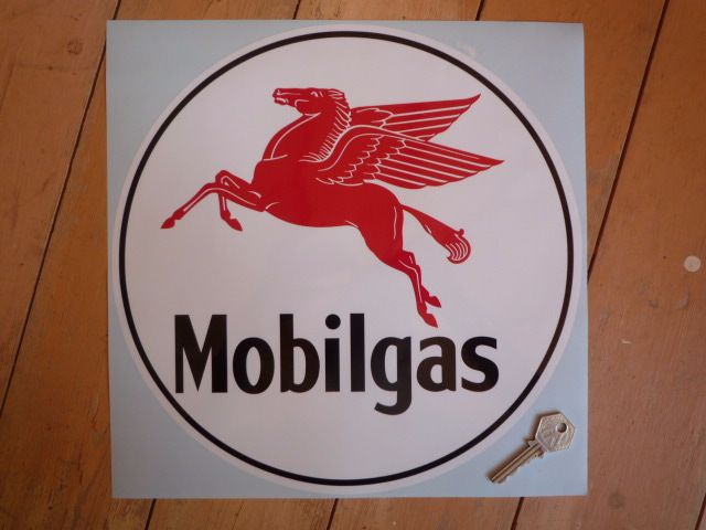 Mobil Mobilgas Circular Sticker. 12".