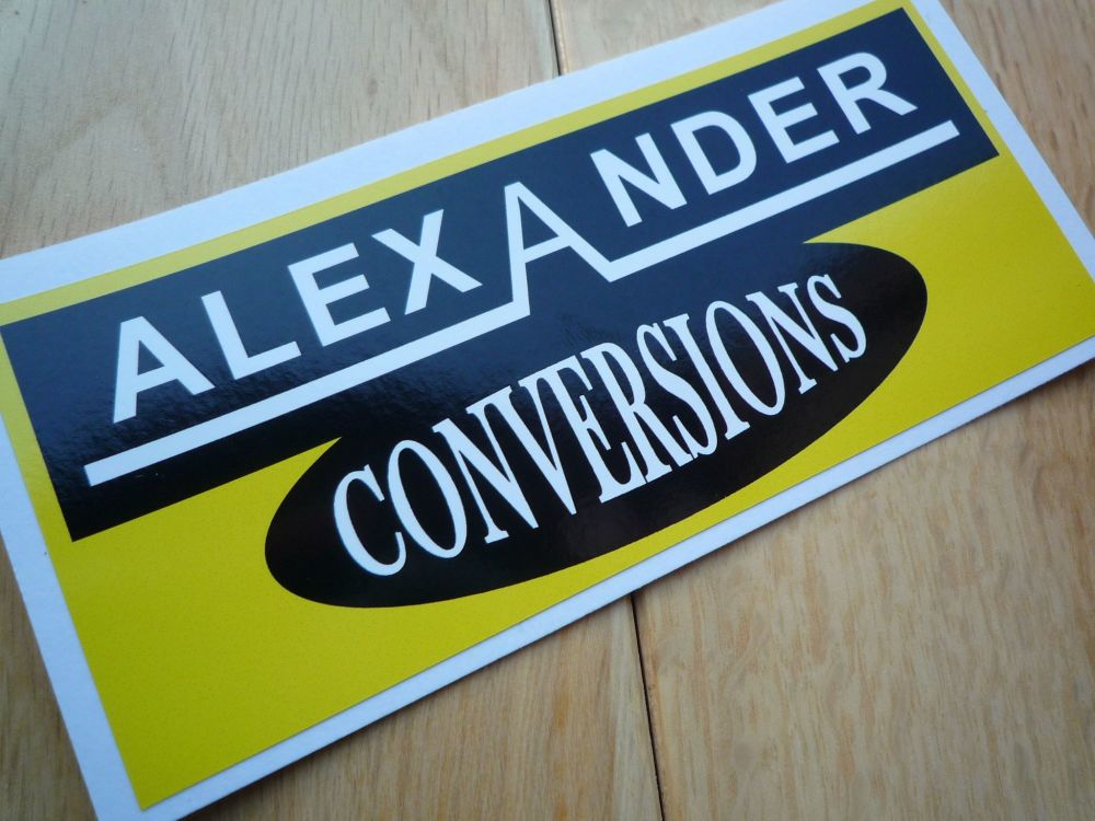 Alexander Conversions Yellow & Black Oblong Stickers. 4.5