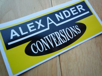 Alexander Conversions Yellow & Black Oblong Stickers. 4.5" Pair.