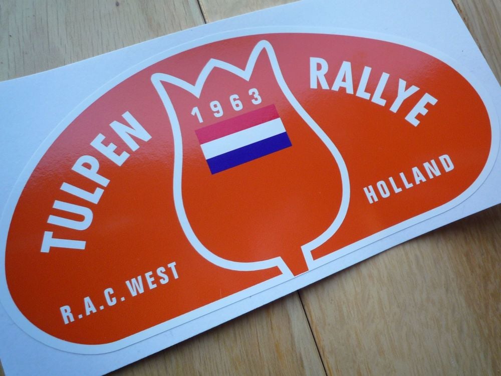 Tulip Rally Tulpenrallye 1963 Orange Rally Plate Sticker. 6".