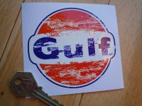Gulf Worn & Distressed Look Stickers. 4" or 6" Pair.