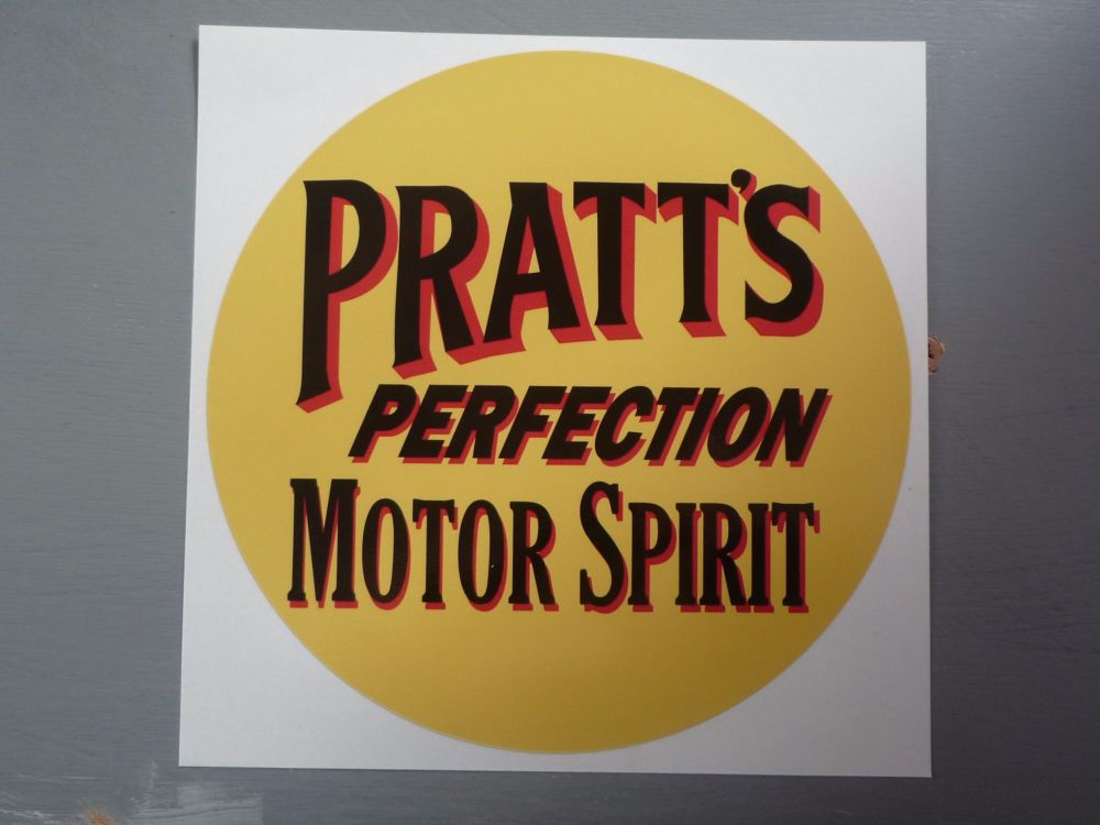 Pratt's Perfection Motor Spirit Circular Sticker. 12".