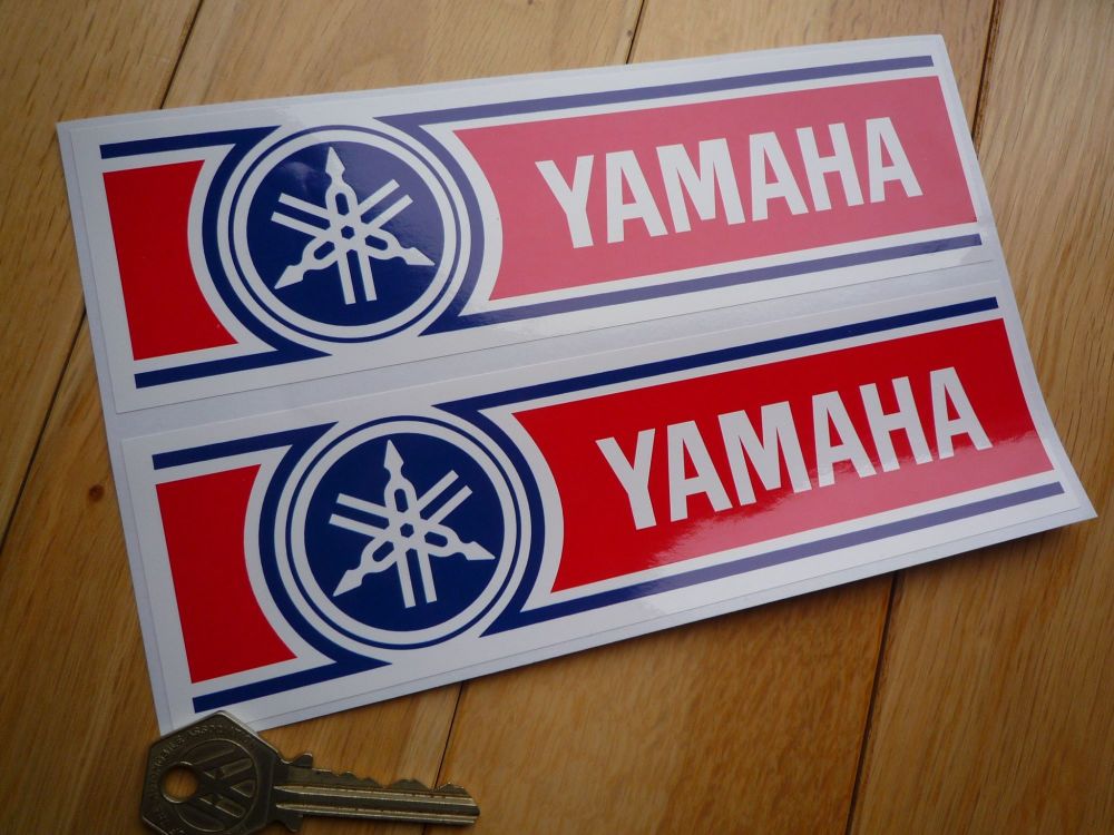 Yamaha Red, White & Blue 70's stripe style Stickers. 6