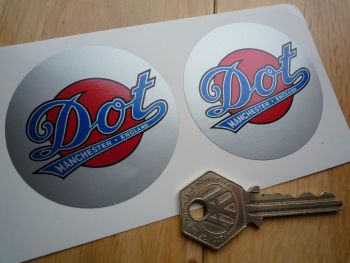 DOT 'Devoid Of Trouble' Circular Stickers. 60mm Pair.