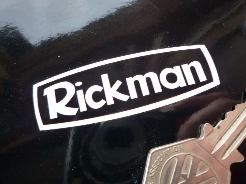 Rickman White on Black Stickers. 2.5", 5" or 6" Pair.