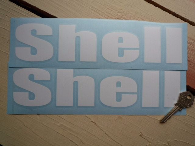 Shell Cut Out Rounded Text Stickers. 15" Pair.