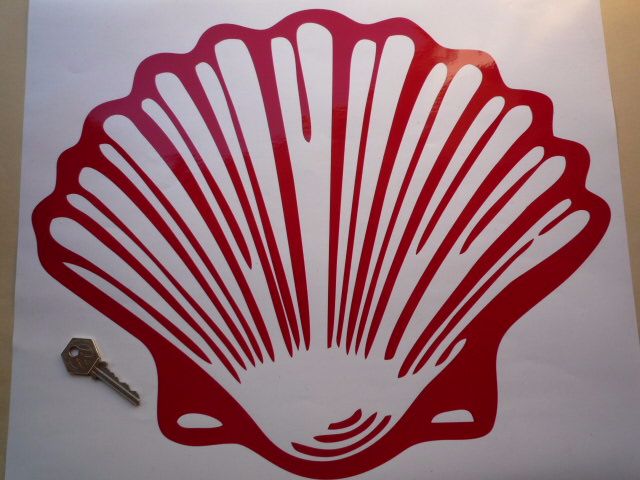 Shell Old Vintage Cut Out Red Shell Sticker. 16".