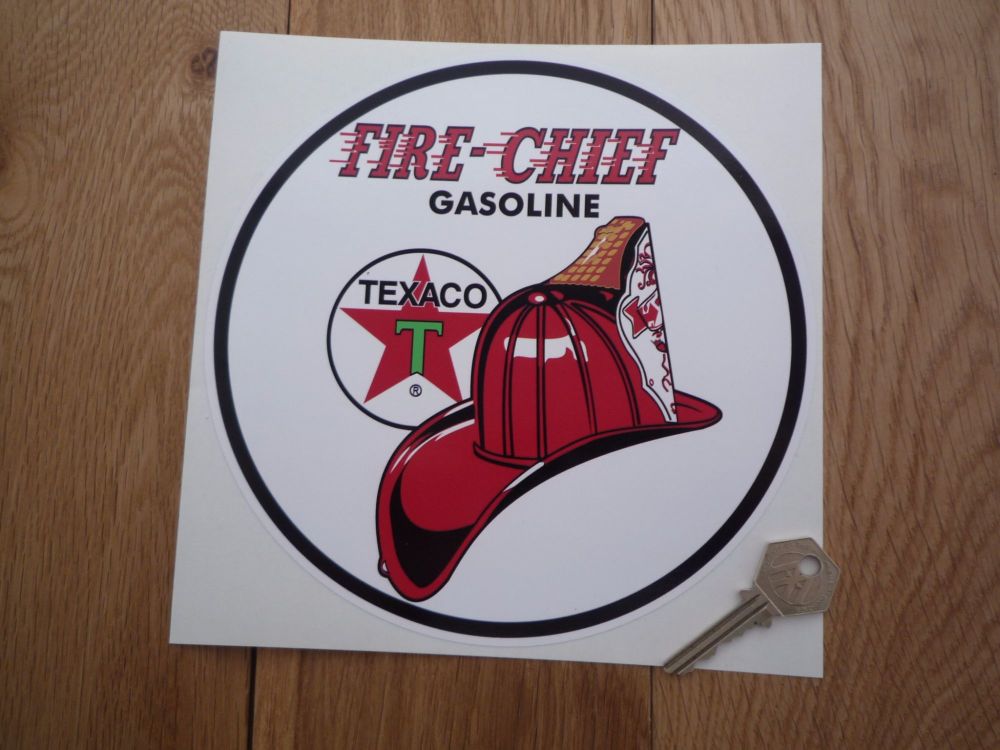 Texaco Fire Chief Circular Sticker. 10" or 12".