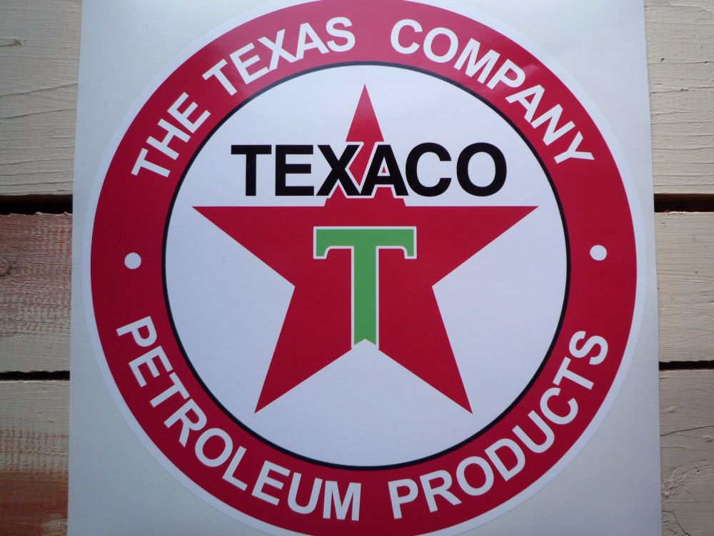 Texaco Petroleum Products Circular Petrol Pump Sticker. 14", or 24".
