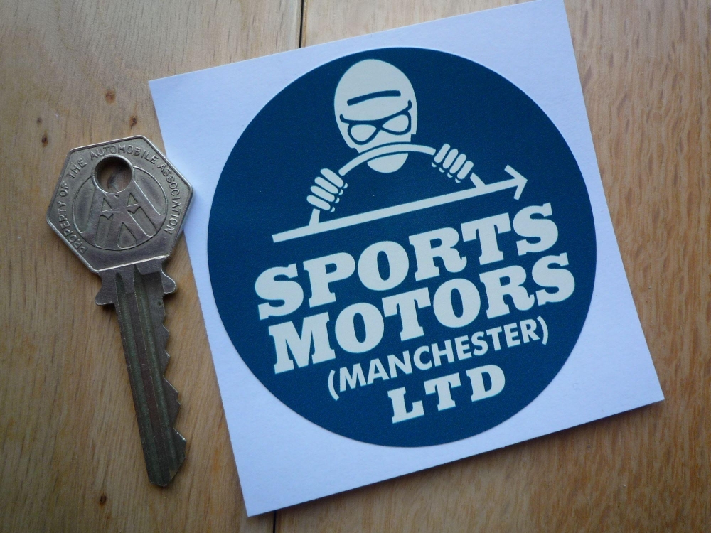 Sports Motors Ltd (Manchester) Old Car Dealer Car Body or Window Sticker - 3"