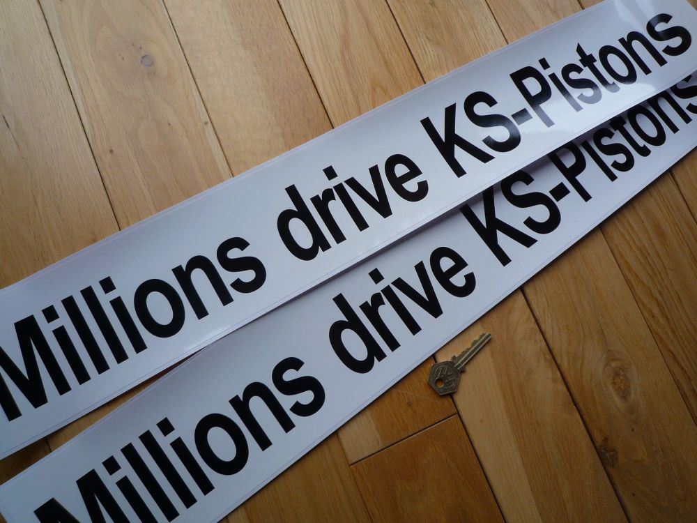 Millions Drive KS Pistons Plain Text Black & White Car Sticker. 26".