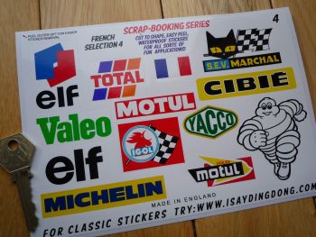 French Classic Racing Range of Scrapbooking Stickers Small Scale Labels. Set of 13. Set #4.