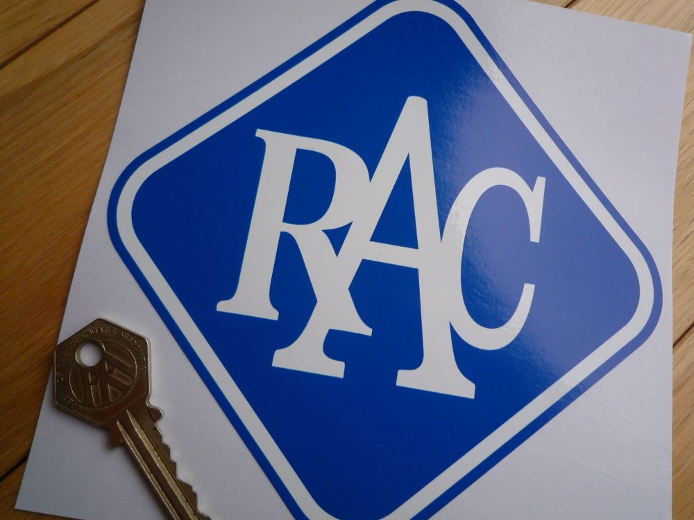 RAC 60's 70's Style Blue & White Sticker. 6" or 9".