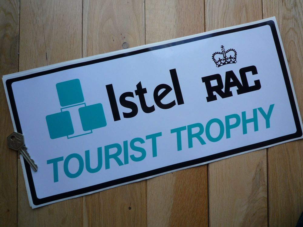 ISTEL RAC TOURIST TROPHY  Black & Turquoise Sticker.  16
