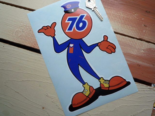 Union 76 Cheeky Chappy Sticker. 15".