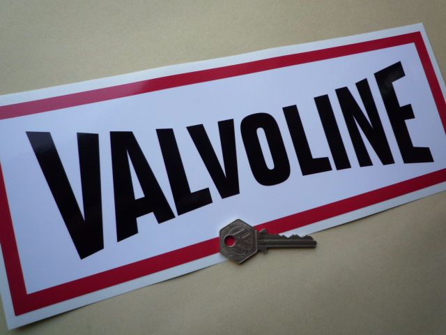 Valvoline Red, Black & White Oblong Sticker. 19.5