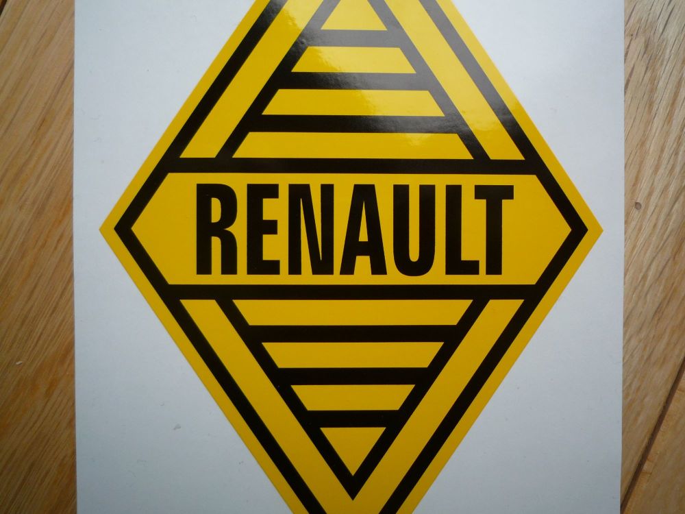 Renault 1960's Yellow Logo & Text Sticker. 31