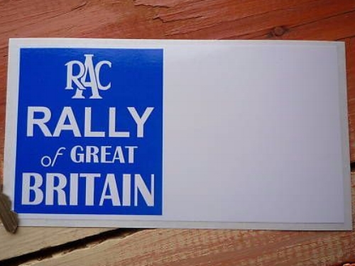 RAC Rally of Great Britain Plate Sticker. 12