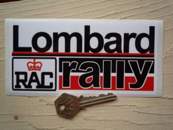 Lombard RAC Rally Red & Black Sticker. 15".