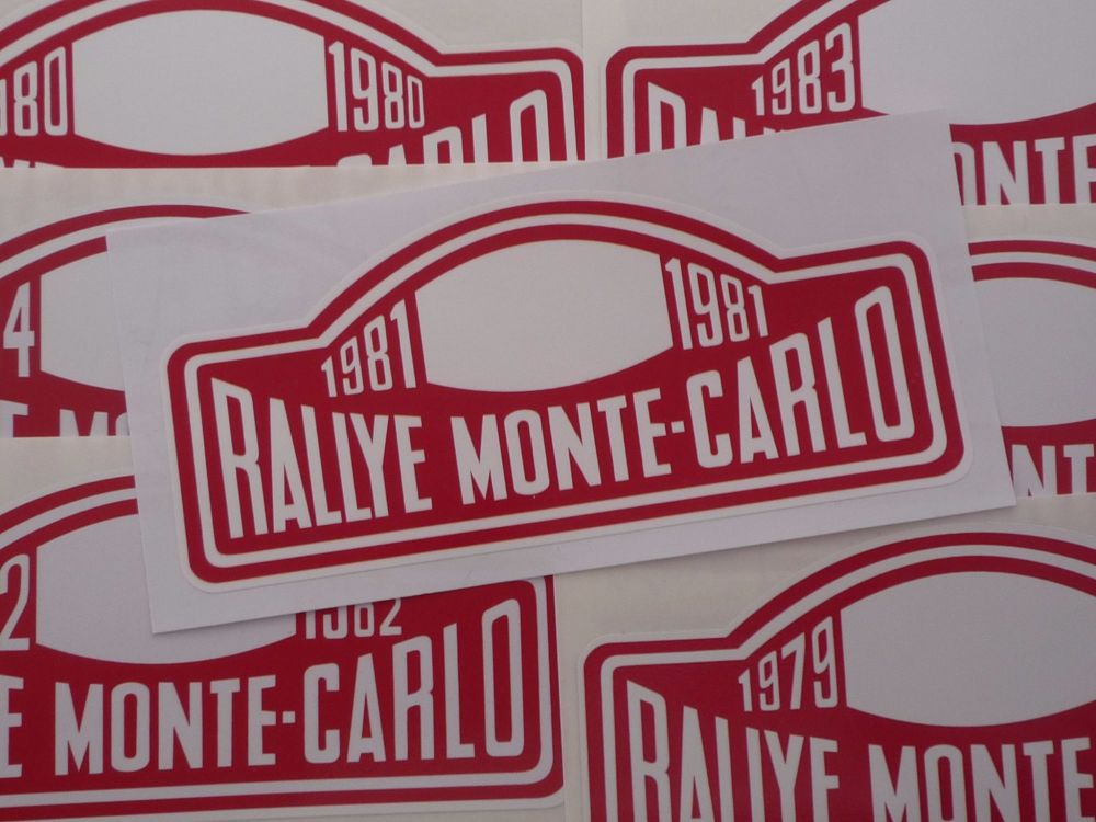 Monte-Carlo Rallye Rally Plate Stickers. 1975 - 2000. 16