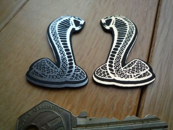 Cobra Shelby Snake Style Laser Cut Self Adhesive Car Badges. 2" Handed Pair.