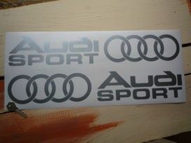 Audi Sport Cut to Shape Stickers with Hoops. Various Colours. 20" Pair.