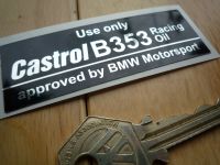 Castrol B353 Racing Oil approved by BMW Motorsport BMW M12 M3 F2 Cambox Sticker. 80mm.