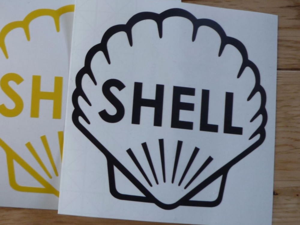 Shell Classic Style Cut Vinyl Outline Sticker. 9" or 12".