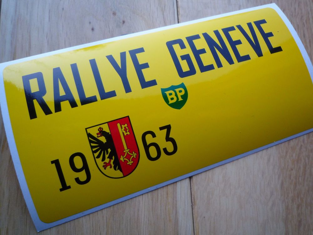 Rallye Geneve 1963 Oblong Rally Plate Sticker. 16".
