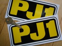 PJ1 Framed Logo Stickers. 7