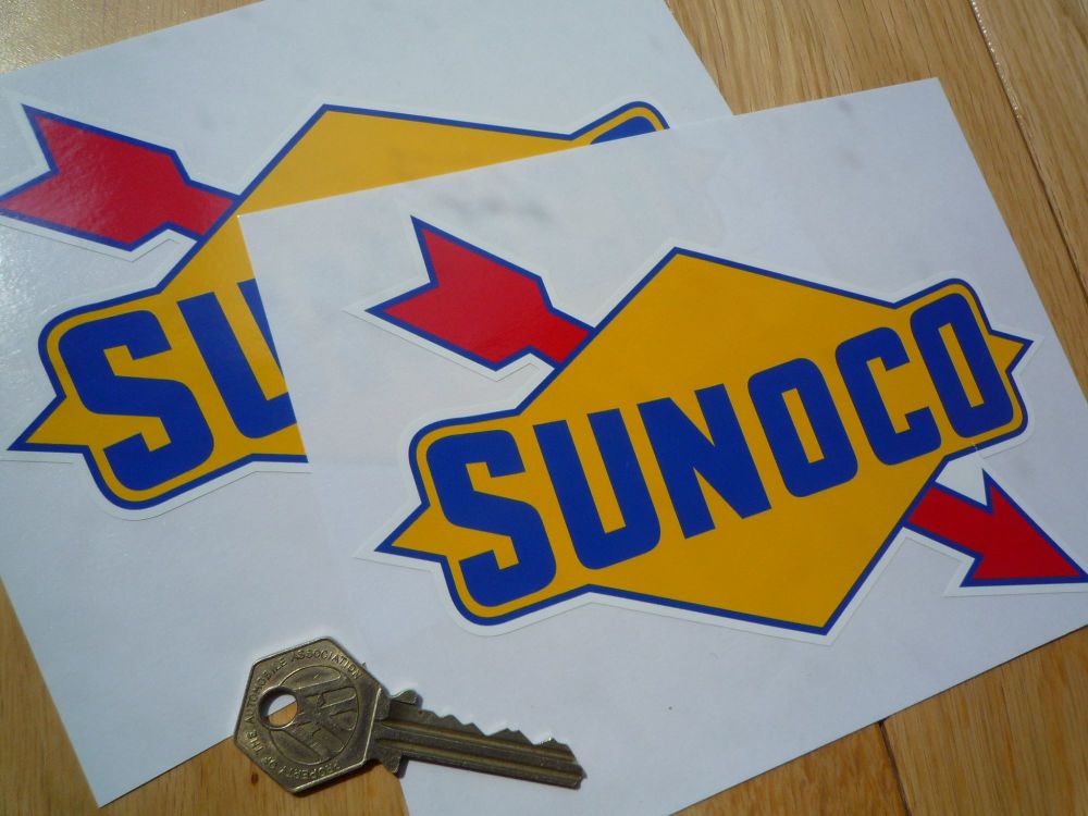 Sunoco Old Style Blue Edge Stickers 6.5" Pair