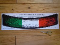 Irish Tricolore Worn & Distressed Style Helmet Visor Sunstrip Sticker. 12".